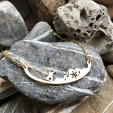 Snowboarding in the Mountains stainless steel necklace
