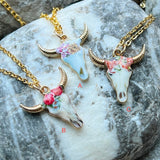 Steer Enamel Stainless Steel Necklace pendant