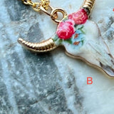 Steer Enamel Stainless Steel Necklace pendant