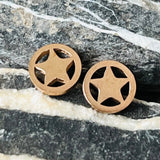 Round Star Stud Earrings