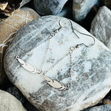 Feathers stainless steel earrings