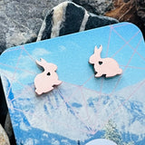 Stainless steel rabbit stud earrings