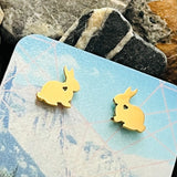 Stainless steel rabbit stud earrings