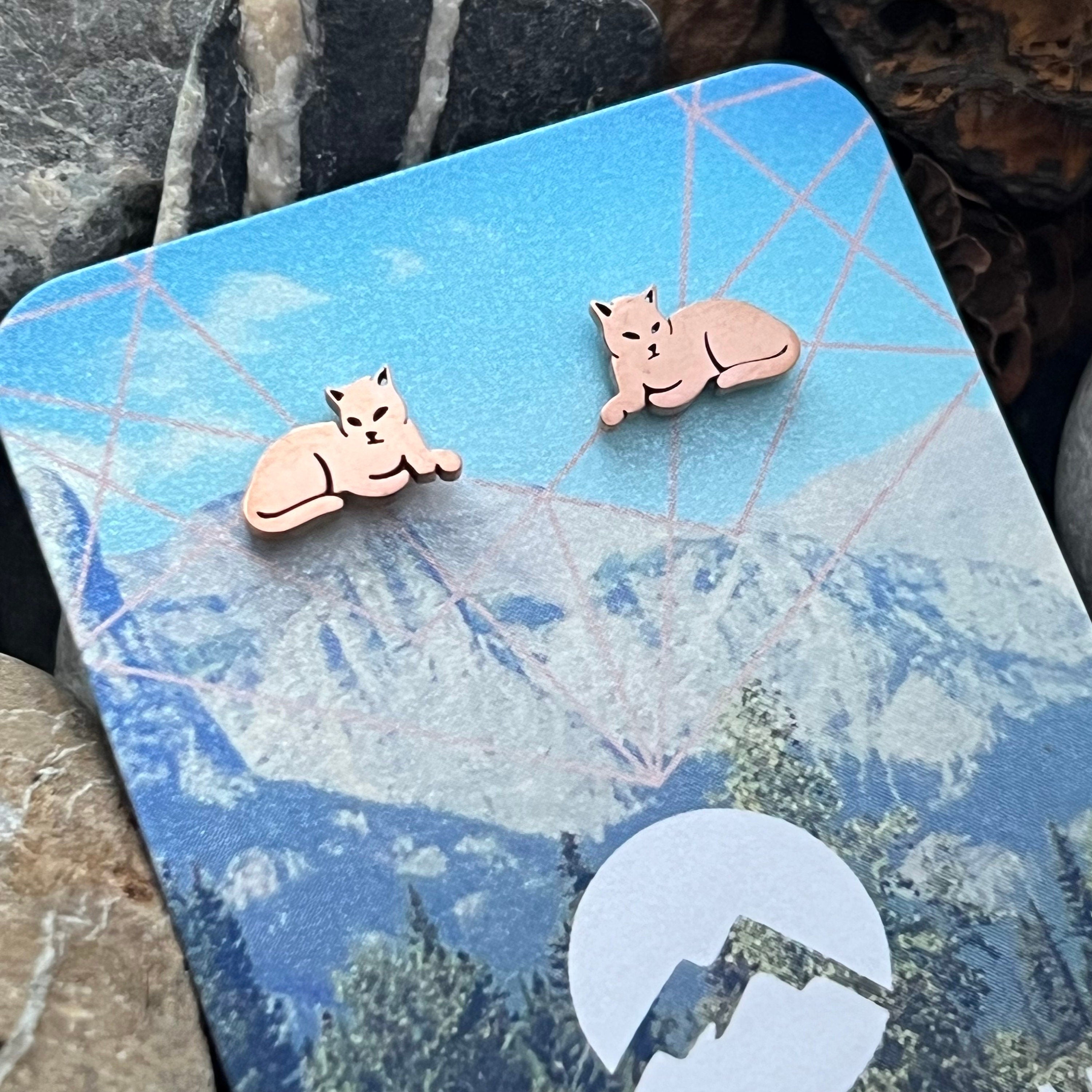Cat Stud Earrings