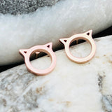 Round Cats Stud Earring