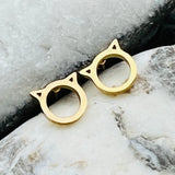 Round Cats Stud Earring