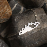 Stainless steel mountain necklace