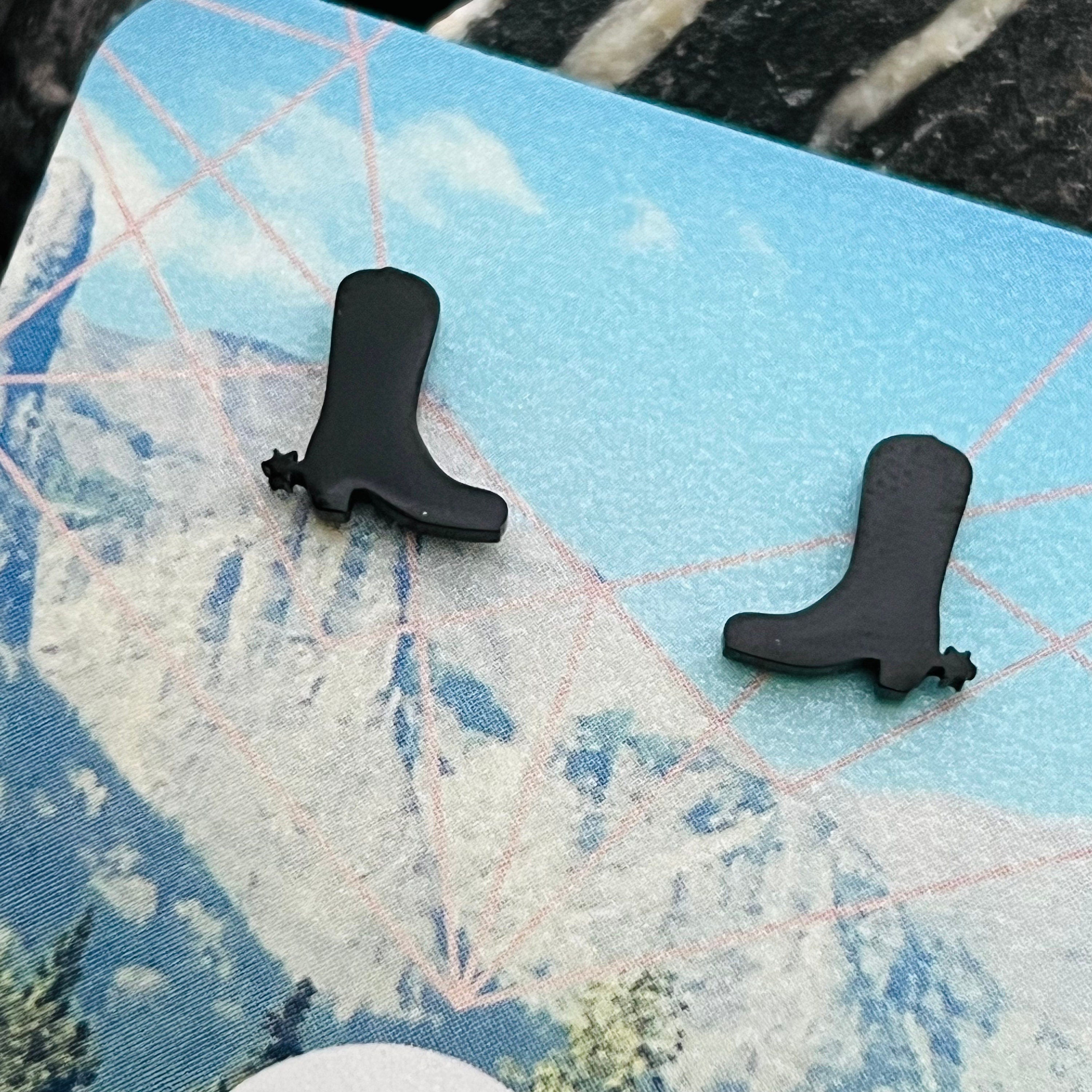 Cowboy Boots Stud Earrings