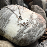 Stainless steel horse lover necklace