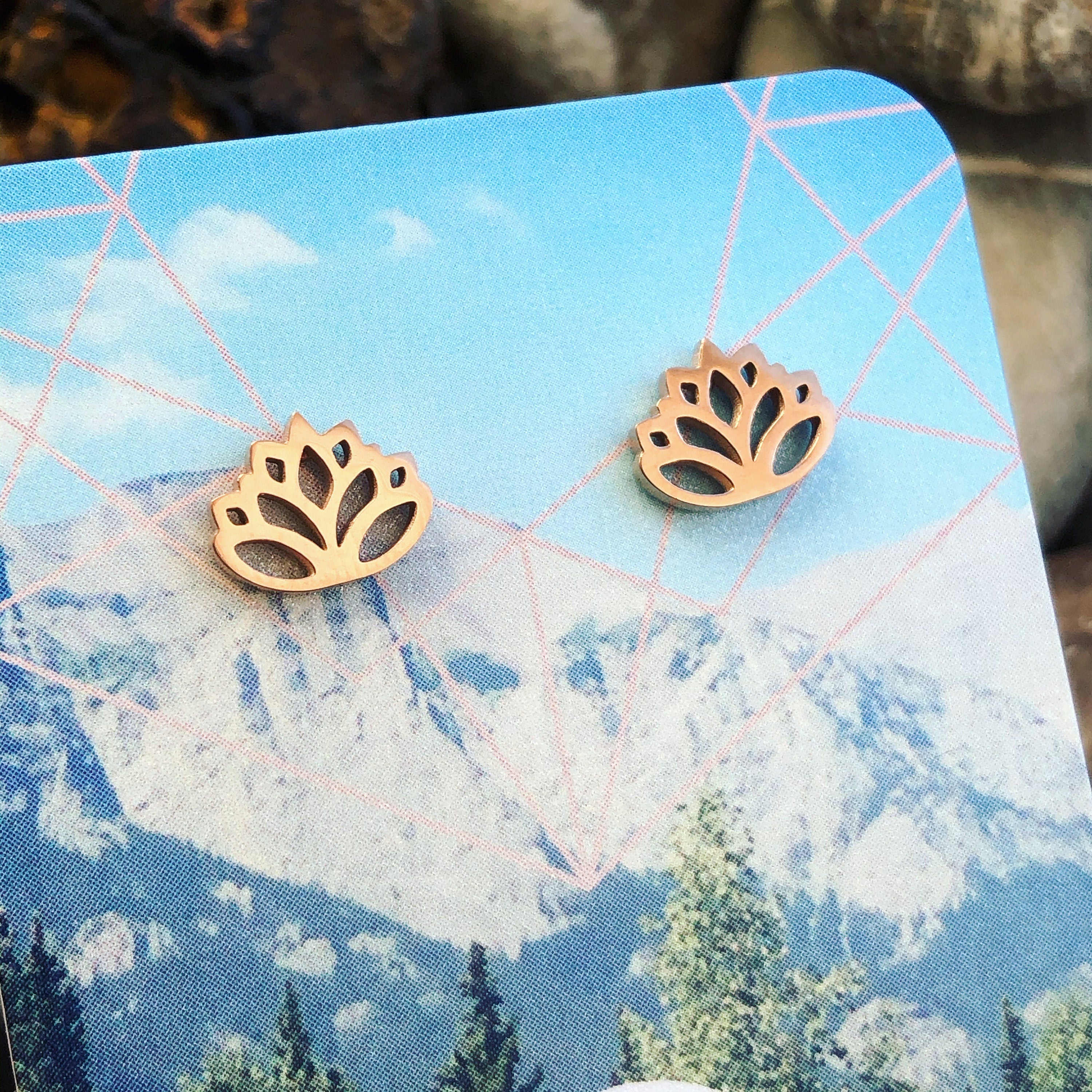 Lotus Stud Earrings