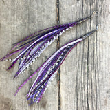 "HoopWest" Purple, Black & White Earrings
